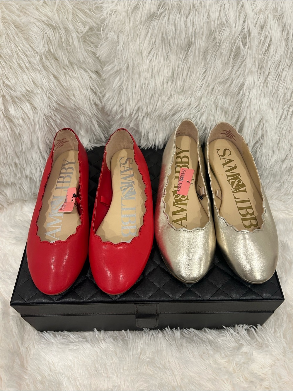 Lot of 2 Sam & Libby scalloped-edged ballet flats - Size 6.5